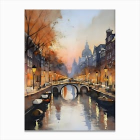 Amsterdam At Dusk 4 Canvas Print