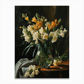 Baroque Floral Still Life Freesia 2 Canvas Print