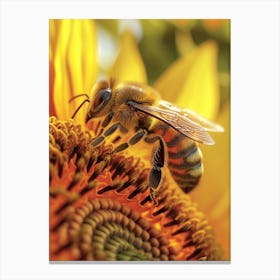 European Honey Bee Realism Illustration 6 Canvas Print