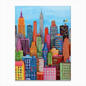 Kitsch Colourful New York Painting 2 Canvas Print
