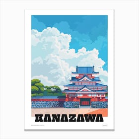 Kanazawa Castle Japan 1 Colourful Illustration Poster Canvas Print
