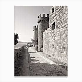 Rhodes, Greece, Photography In Black And White 2 Canvas Print