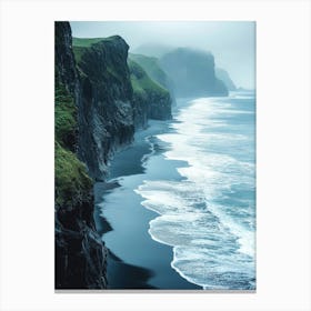 Black Sand Beach In Iceland 2 Canvas Print