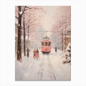 Dreamy Winter Painting Oslo Norway 3 Canvas Print