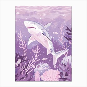 Purple Tiger Shark Illustration 2 Canvas Print