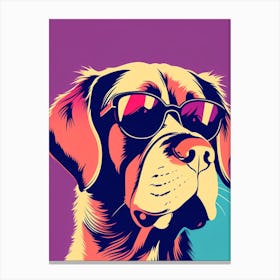 Dog In Sunglasses Canvas Art, colorful dog illustration, dog portrait, animal illustration, digital art, pet art, dog artwork, dog drawing, dog painting, dog wallpaper, dog background, dog lover gift, dog décor, dog poster, dog print, pet, dog, vector art, dog art. Canvas Print