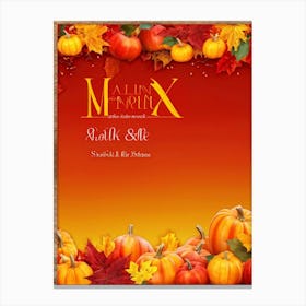 Autumn Sale Banner Vibrant Oranges Deep Reds And Warm Golds Spotlight Festive Design Leaves Gent Canvas Print