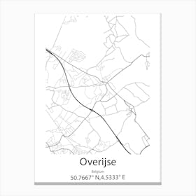 Overijse,Belgium Minimalist Map Canvas Print