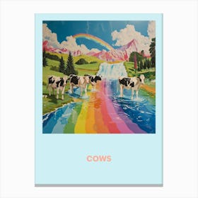 Cows Rainbow Poster Canvas Print