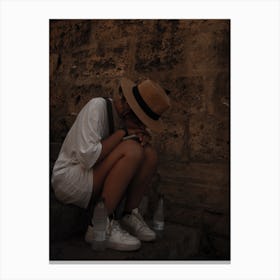 Girl In A Hat Canvas Print