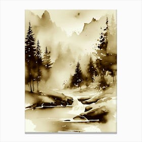 Zen Landscape Painting Canvas Print