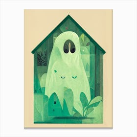 Green Ghost Botanical Canvas Print