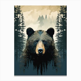 Black Bear In The Forest Canvas Print