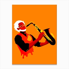 Jazzy Man Art Prints Illustration Orange Canvas Print