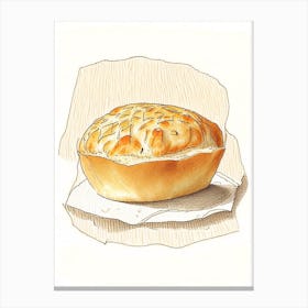 Onion Cheese Bread Bakery Product Quentin Blake Illustration Canvas Print