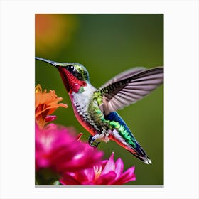 Male Ruby Throated Hummingbird-Reimagined 7 Canvas Print