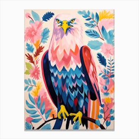 Pink Scandi Bald Eagle 2 Canvas Print