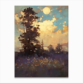 Sunset In The Meadow 7 Canvas Print