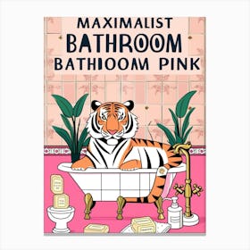 Maximist Bathroom Bathroom Pink Canvas Print