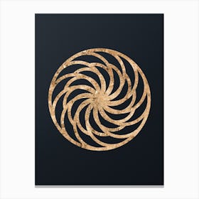 Abstract Geometric Gold Glyph on Dark Teal n.0050 Canvas Print