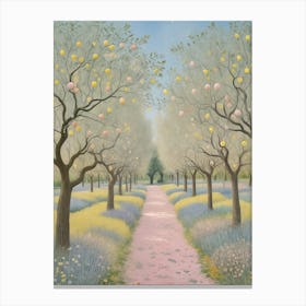 Pastel Orchard Path Canvas Print