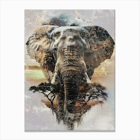 Poster Elephant African Animal Illustration Art 02 Canvas Print