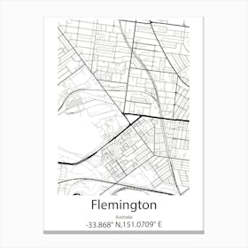 Flemington,Australia Minimalist Map Canvas Print