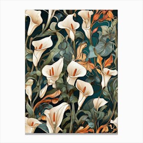 Default Stylized Colorful Design Of Arum Lilies In Art Nouveau 0 (1) Canvas Print