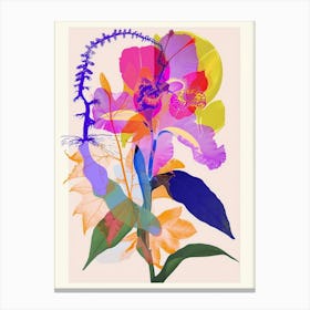 Everlasting Flower 2 Neon Flower Collage Canvas Print