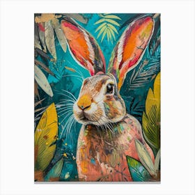Kitsch Rabbit Brushstrokes 4 Canvas Print