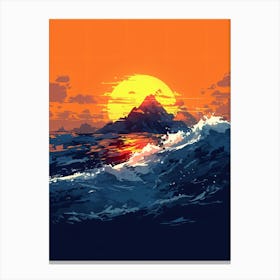 Sunset Over The Ocean 4 Canvas Print