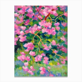 Redbud tree Abstract Block Colour Canvas Print