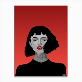 Girl in Black Canvas Print