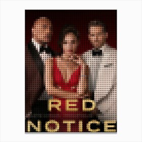 Red Notice Movie Poster In A Pixel Dots Art Style Canvas Print
