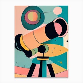 Telescope Musted Pastels Space Canvas Print