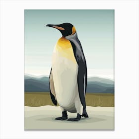 Emperor Penguin Salisbury Plain Minimalist Illustration 1 Canvas Print