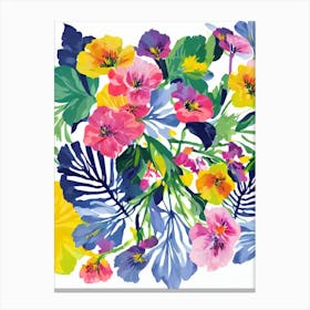 Lisianthus Modern Colourful Flower Canvas Print