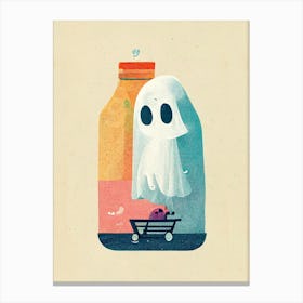 Bedsheet Ghost Groceries Abstract Canvas Print