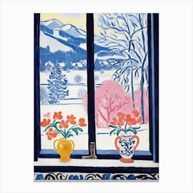 The Windowsill Of Interlaken   Switzerland Snow Inspired By Matisse 3 Canvas Print