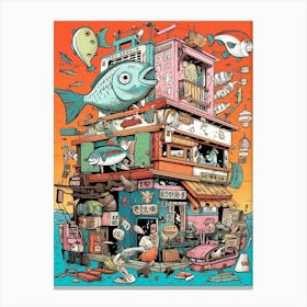 Japanese Fisherman'S House Canvas Print