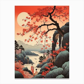 Iya Valley, Japan Vintage Travel Art 2 Canvas Print