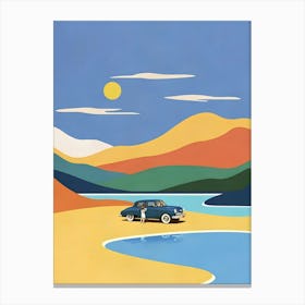 Car On The Beach Canvas Print