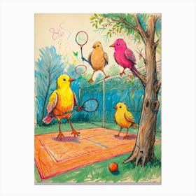 Tennis Birds Canvas Print