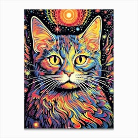 Galactic Hissers, Psychedelic Cats series Canvas Print