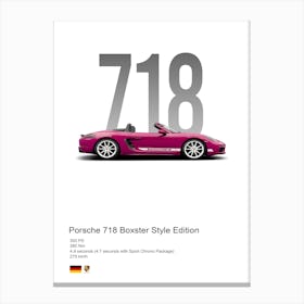 718 Boxster Style Edition Porsche Canvas Print