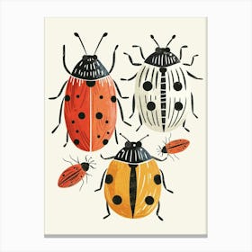 Colourful Insect Illustration Ladybug 2 Canvas Print
