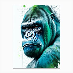 Angry Gorilla Gorillas Mosaic Watercolour 2 Canvas Print