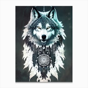 Wolf Dreamcatcher 8 Canvas Print