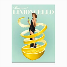 Buono Limoncello Lemon Italian Retro Canvas Print