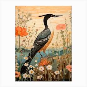 Cormorant 1 Detailed Bird Painting Canvas Print